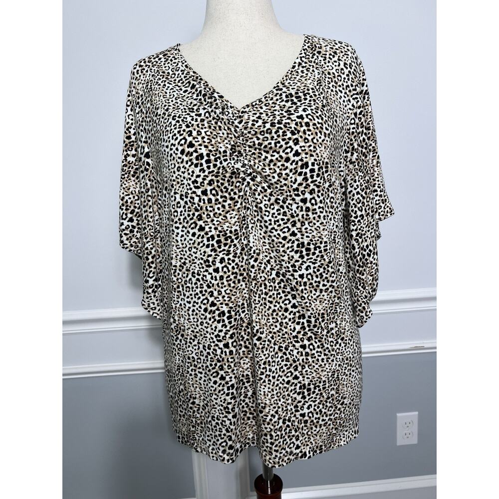 CHICOS (4/XXL) Animal Print-Touch of Cool-Handkerchief Sleeves-Office-Vacation‎